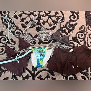 3 Swimsuit Tops Size Medium and 3 Bottoms Size Large